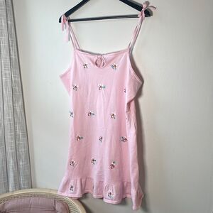 EUC Sugar Thrillz Pink Floral Knit Tie Strap Dress XXL